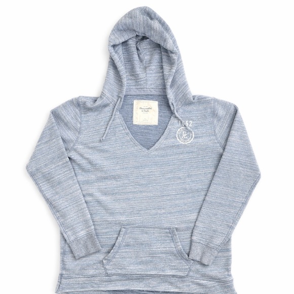 Abercrombie & Fitch Sweaters - Abercrombie & Fitch Light Blue V-Neck Hooded Sweater Size M/L